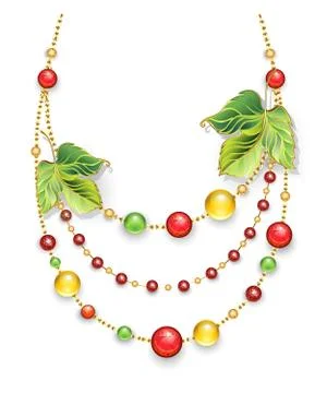 Autumn necklace Stock Illustration