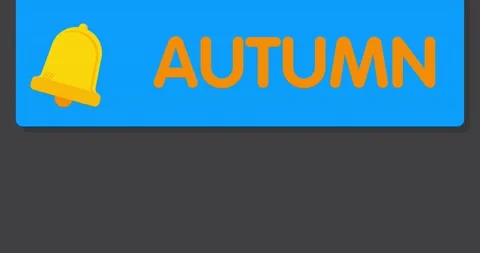 Autumn notification on blue panel with bell Stock Footage 219442346