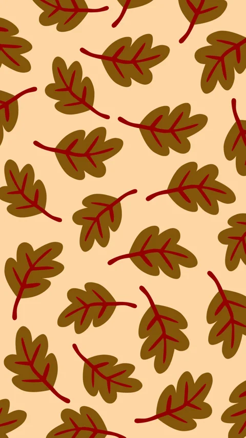 Autumn Oak Leaves Seamless Pattern Background Loop for Seasonal Nature Motio Stock Footage 340855111