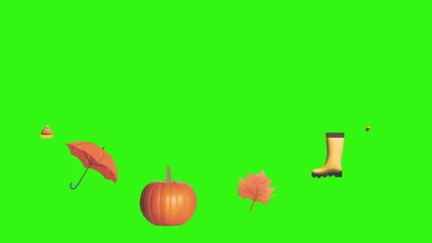Autumn object animation on green screen graphic elements Stock Footage 279155073