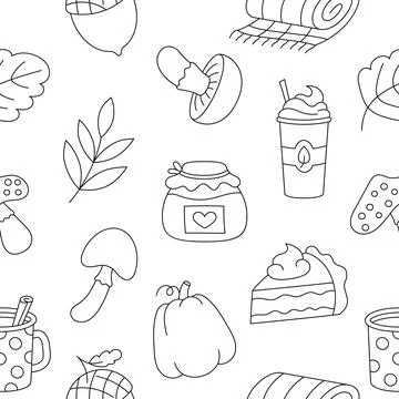 Autumn object. Coloring Page. Stock Illustration