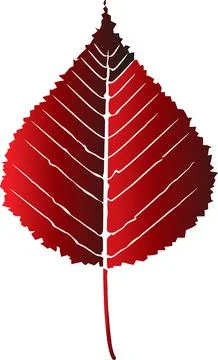 Autumn. One leaf of a tree, bright, juicy, red. The gradient. Stock Illustration