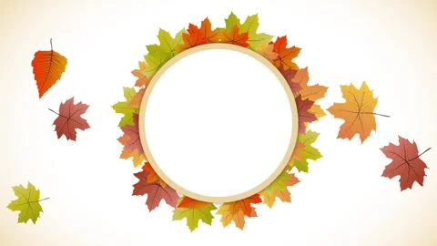 Autumn or fall leaves falling on white screen. Animated background with cop.. Stock Footage 244326051