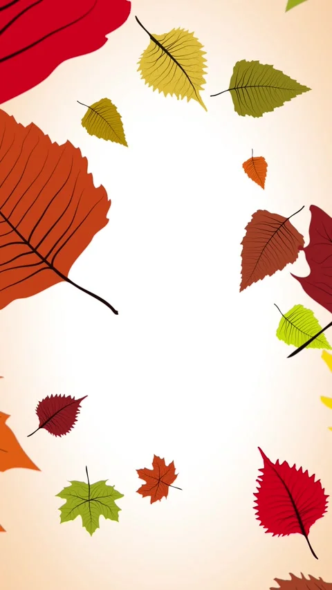 Autumn or fall leaves falling on white screen. Video stock 283536739