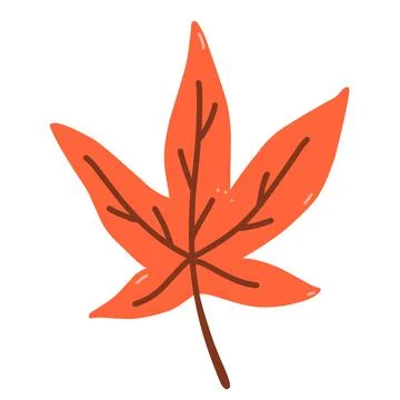 Autumn orange leaf isolated on white background Stock Illustration