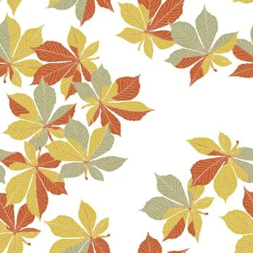 Autumn orange leaves seamless pattern Illustrazione stock
