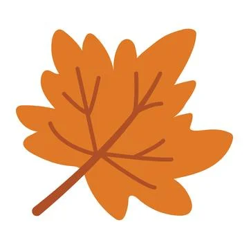 Autumn orange maple leaf flat cartoon vector illustration isolated seasonal.. イラスト素材