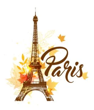 Autumn Paris background Stock Illustration