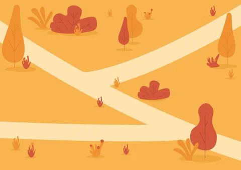 Autumn park flat color vector illustration Ilustração Stock
