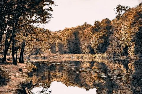 Autumn in the park Stock Illustration