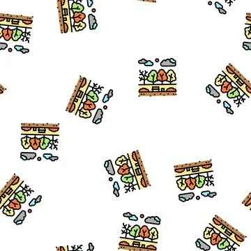 Autumn park vector seamless pattern Stock Illustration