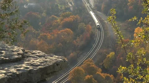 Autumn - Passenger Train Stock Footage 12449003