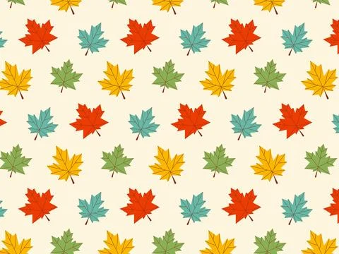 Autumn pattern with colorful leaves. Vector illustration Stock Illustration