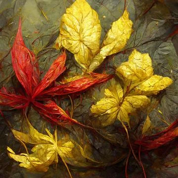 Autumn pattern with colorful red and yellow leaves for your creativity. Illustrazione stock