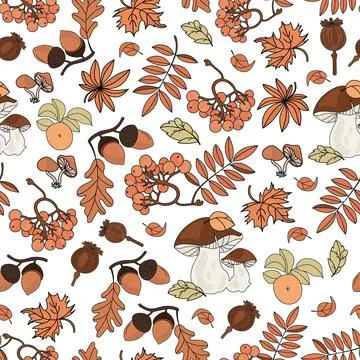 AUTUMN PATTERN Nature Seamless Background Vector Illustration Stock Illustration