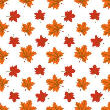 Autumn pattern with orange maple leaves 스톡 일러스트