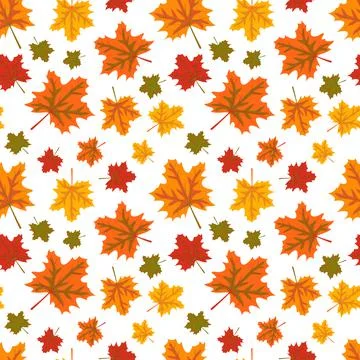 Autumn pattern with orange maple leaves 스톡 일러스트