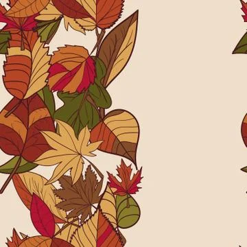 Autumn pattern. pattern of autumn leaves. red, yellow and green leaves of for Stock Illustration
