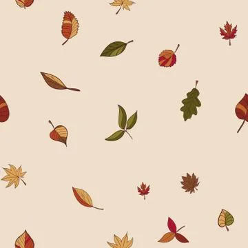 Autumn pattern. pattern of autumn leaves. red, yellow and green leaves of for Stockillustratie