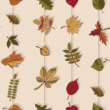 Autumn pattern. pattern of autumn leaves. red, yellow and green leaves of for 스톡 일러스트