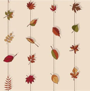 Autumn pattern. pattern of autumn leaves. red, yellow and green leaves of for イラスト素材