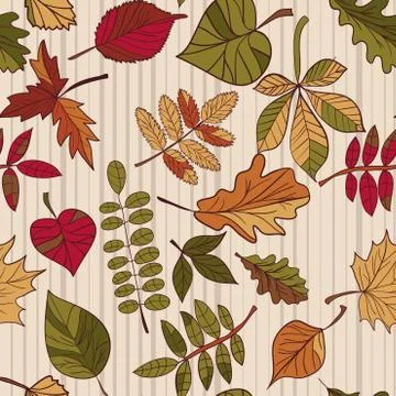 Autumn pattern. pattern of autumn leaves. red, yellow and green leaves of for 스톡 일러스트