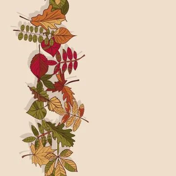 Autumn pattern. pattern of autumn leaves. red, yellow and green leaves of for 스톡 일러스트