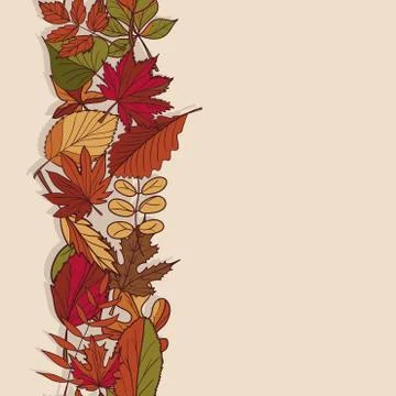 Autumn pattern. pattern of autumn leaves. red, yellow and green leaves of for イラスト素材