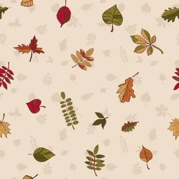 Autumn pattern. pattern of autumn leaves. red, yellow and green leaves of for Stockillustratie