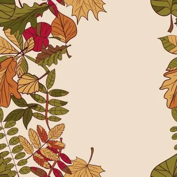 Autumn pattern. pattern of autumn leaves. red, yellow and green leaves of for Illustrazione stock