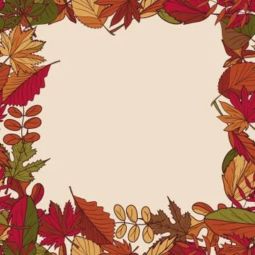 Autumn pattern. pattern of autumn leaves. red, yellow and green leaves of for Stock Illustration
