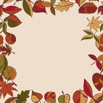 Autumn pattern. pattern of autumn leaves. red, yellow and green leaves of for イラスト素材