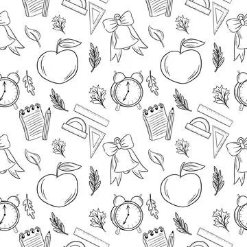 Autumn pattern school and the beginning of studies Stock Illustration