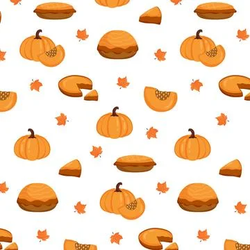 Autumn pattern. Seamless background with autumn elements for Thanksgiving. Pu Illustrazione stock
