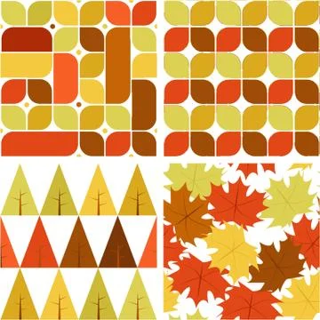 Autumn Pattern Set Symbol Background Stock Illustration