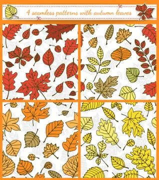 Autumn patterns Stock Illustration