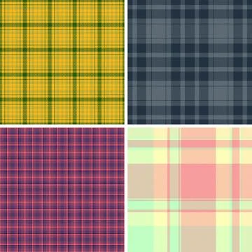 Autumn plaid pattern pack for craft packaging. Tartan visuals enhance handmad Stock Illustration