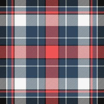 Autumn plaid textile texture, white fabric seamless background. Backdrop ch.. Stock Illustration
