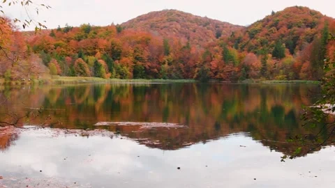 Autumn Plitvice Lakes Stock Footage 136420849