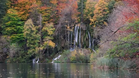Autumn Plitvice Lakes Stock Footage 137957354