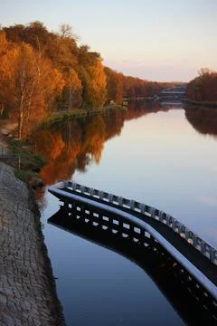 Autumn in Podebrady town Stock Photos