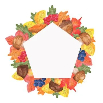 Autumn polygon  frame Illustrazione stock