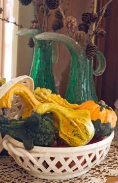 Autumn pumpkin composition Stock Photos