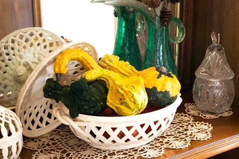 Autumn pumpkin composition Stock Photos