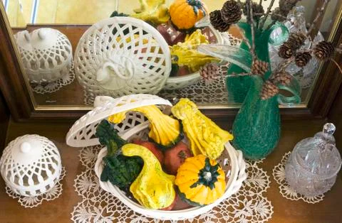 Autumn pumpkin composition Stock Photos