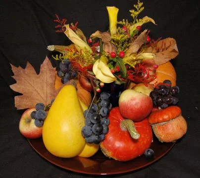 Autumn pumpkin composition Stock Photos