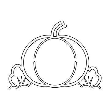 Autumn Pumpkin Line Art Icon Harvest Thanksgiving Outline Illustration Fall.. Stock Illustration