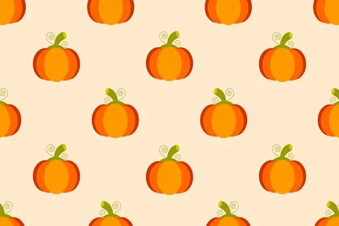 Autumn pumpkin pattern. Vector illustration. Stock Illustration