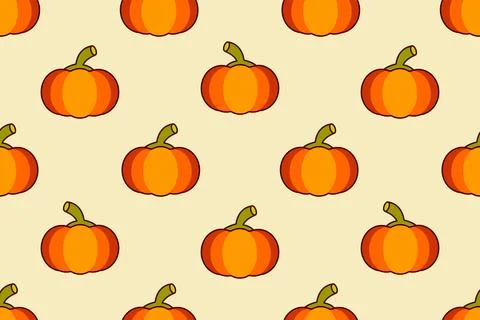 Autumn pumpkin pattern. Vector illustration. Stock Illustration