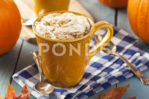 Autumn pumpkin spice latte Stock Photos